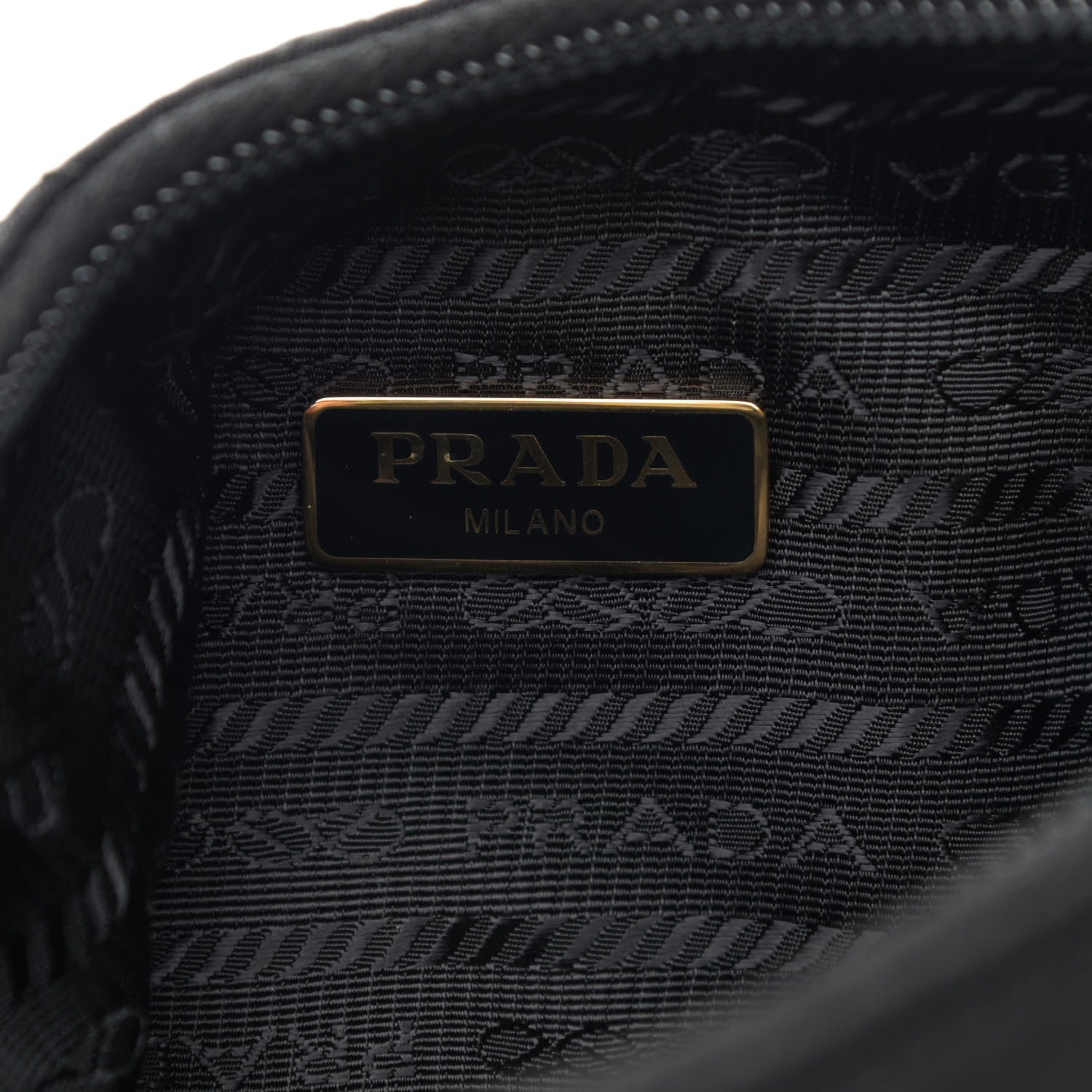 Prada Tessuto Nylon Stitched Shoulder Bag Black 6 of 12