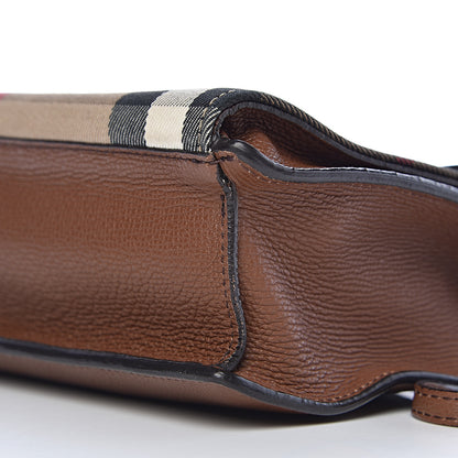 Burberry Derby Calfskin House Check Small Macken Crossbody Bag Tan 11 of 18