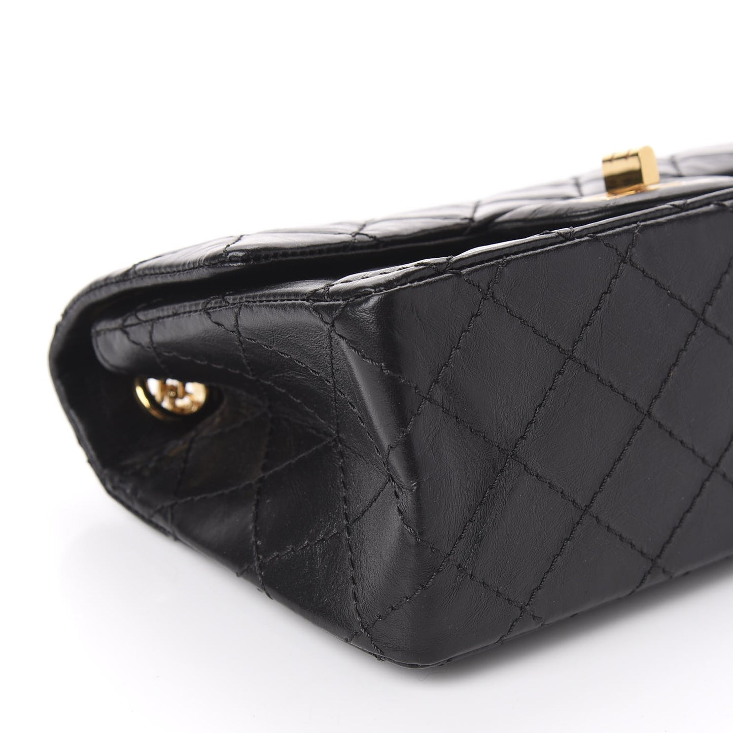 Aged Calfskin Quilted 2.55 Reissue Mini Flap Black