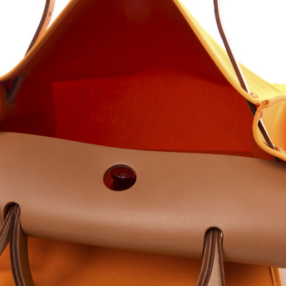 Hermes Vache Hunter Toile Herbag Zip 31 PM Jaune D'or 4 of 5