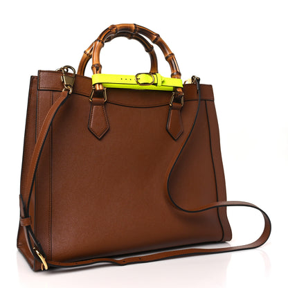 Gucci Wonka Grain Calfskin Medium Diana Tote Bag Cuir Yellow Fluo 3 of 11
