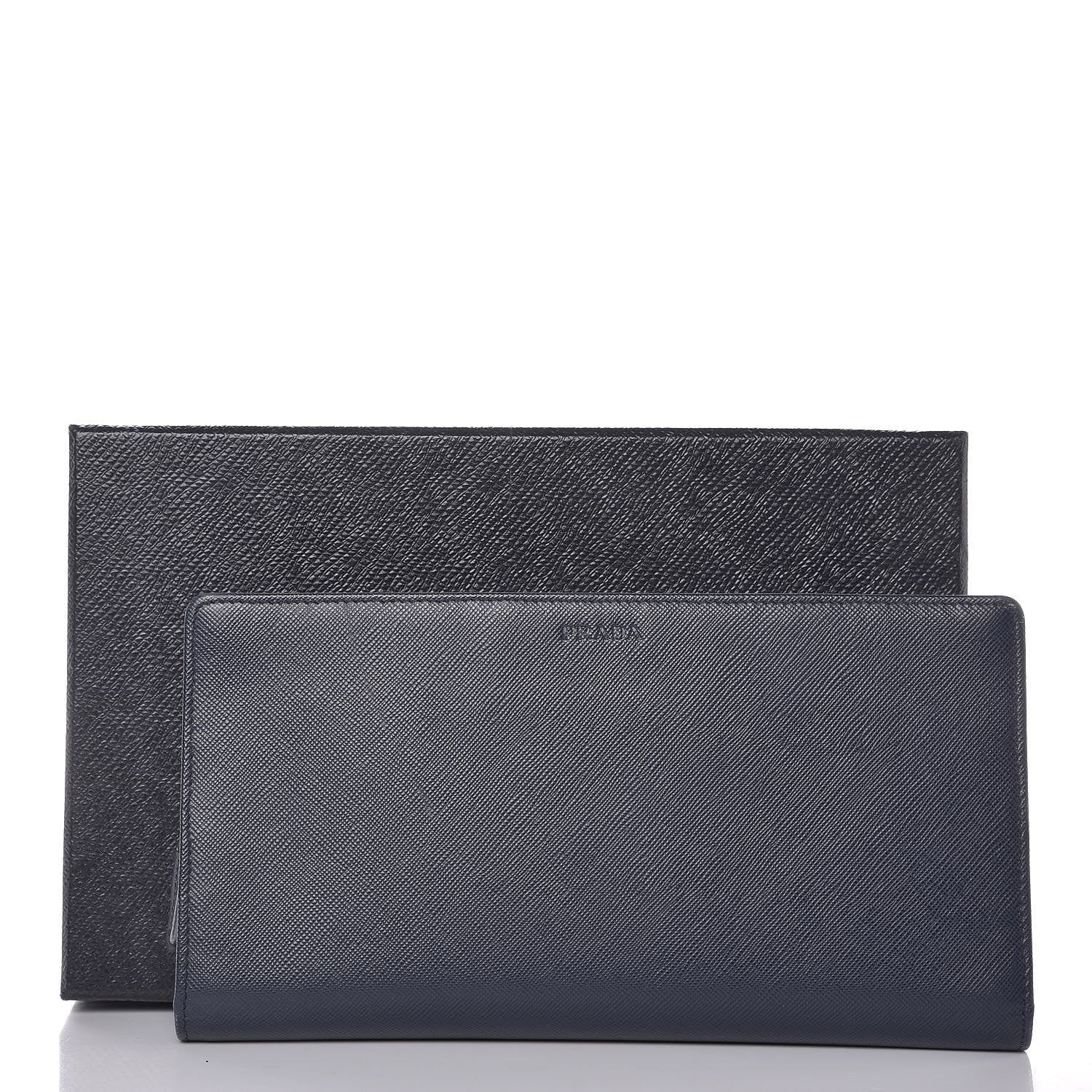Prada Saffiano Continental Flap Wallet Baltico 8 of 8