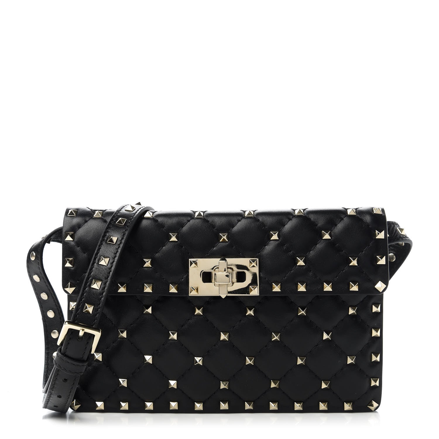 Valentino Garavani Lambskin Rockstud Spike Crossbody Bag Black 1 of 9