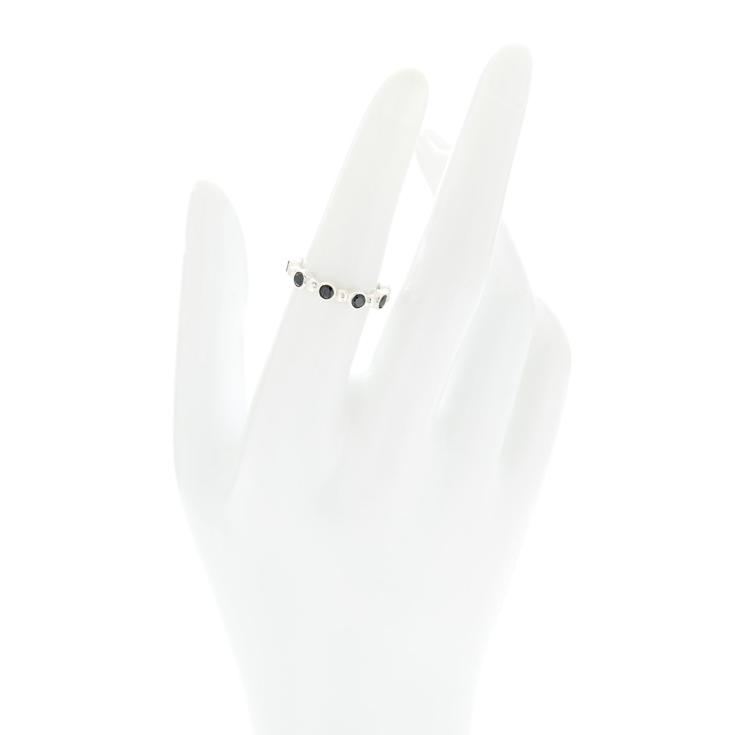 Tiffany Sterling Silver Black Spinel Ziegfeld Ring 52 6 2 of 5