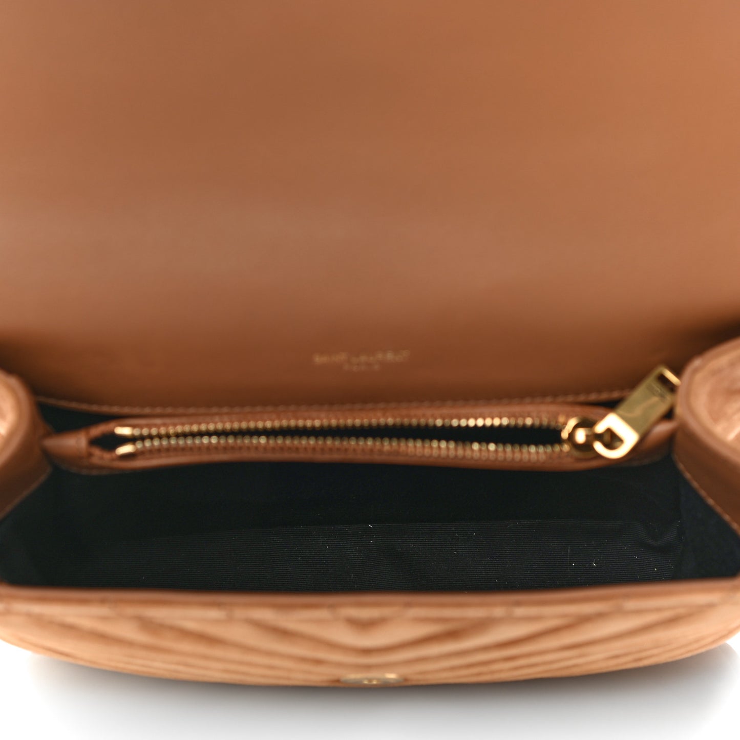 Suede Matelasse Chevron Monogram Medium College Bag Cinnamon