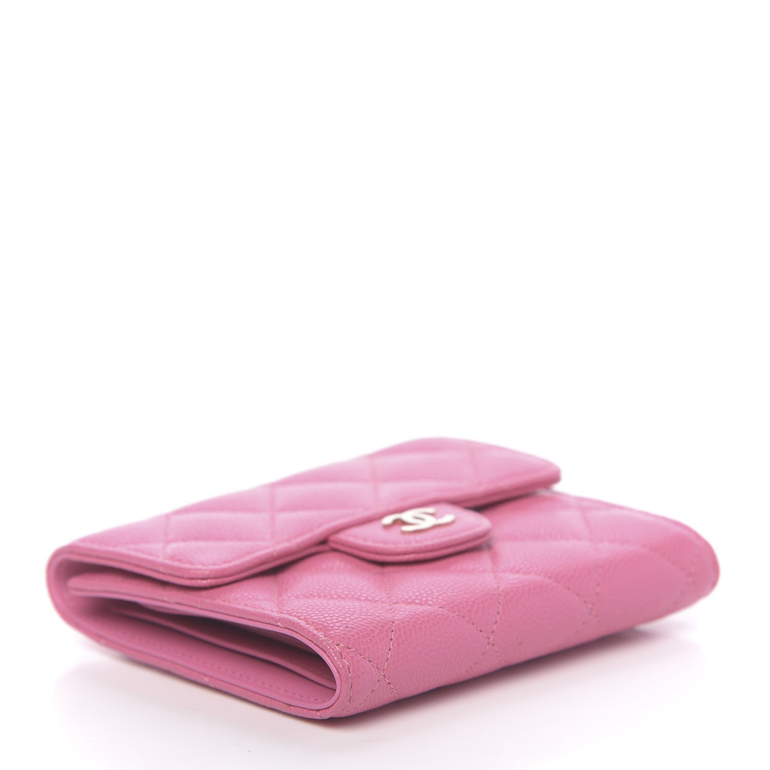 Chanel Caviar Quilted Compact Flap Wallet Pink 4 of 8
