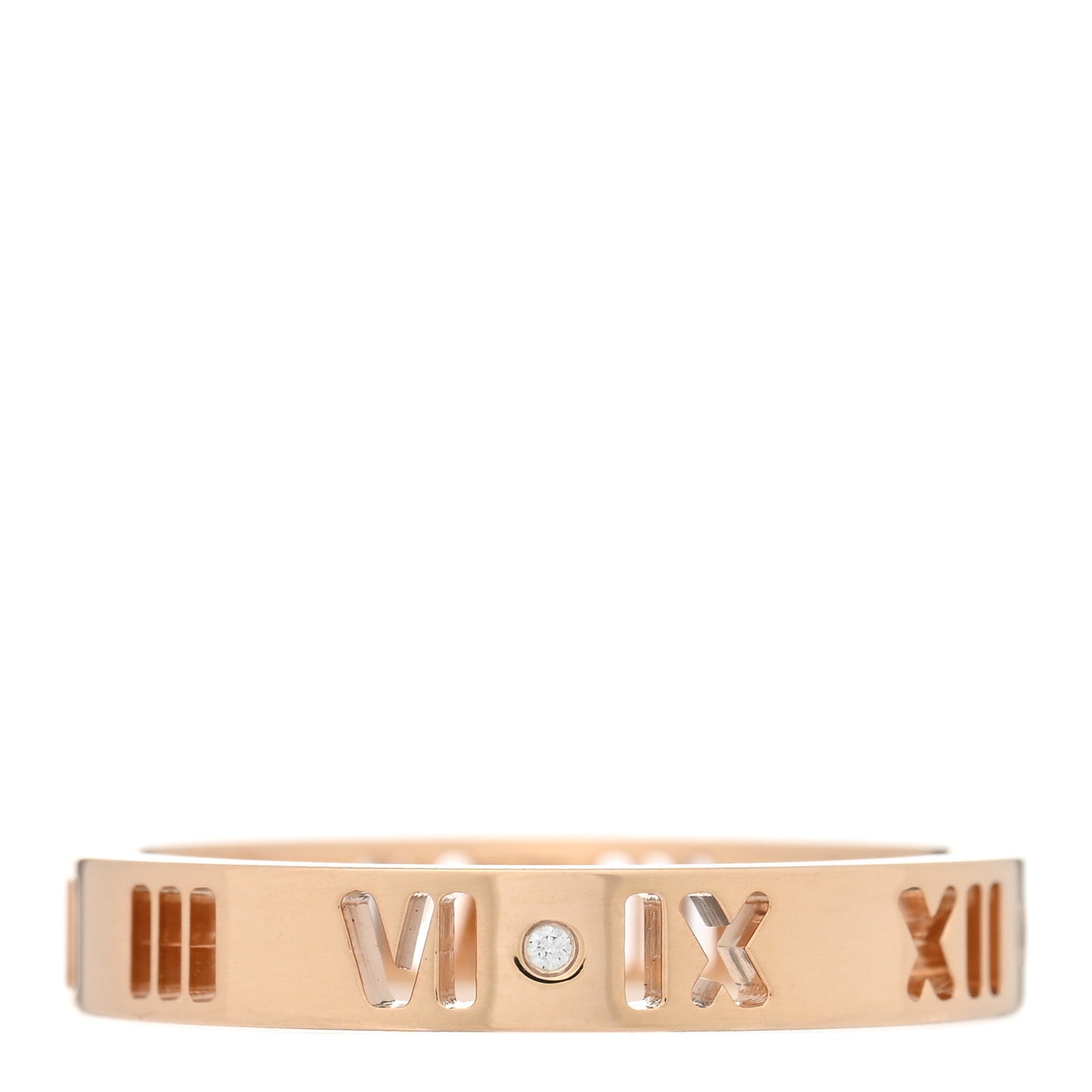 18K Rose Gold Diamond Narrow Atlas Pierced Ring 59 8.75