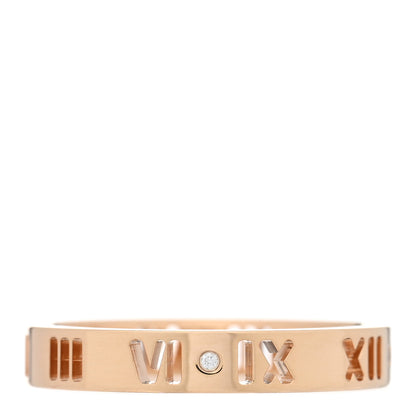 Tiffany 18K Rose Gold Diamond Narrow Atlas Pierced Ring 59 8.75 3 of 5