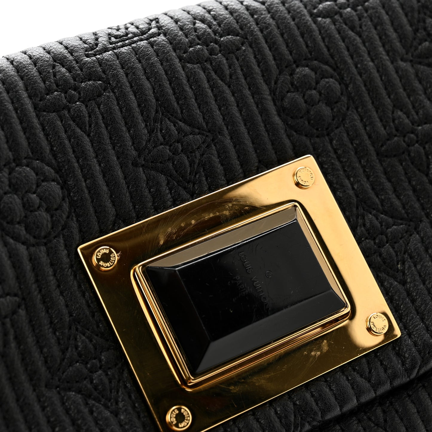 Calfskin Quilted Monogram Altair Clutch Black