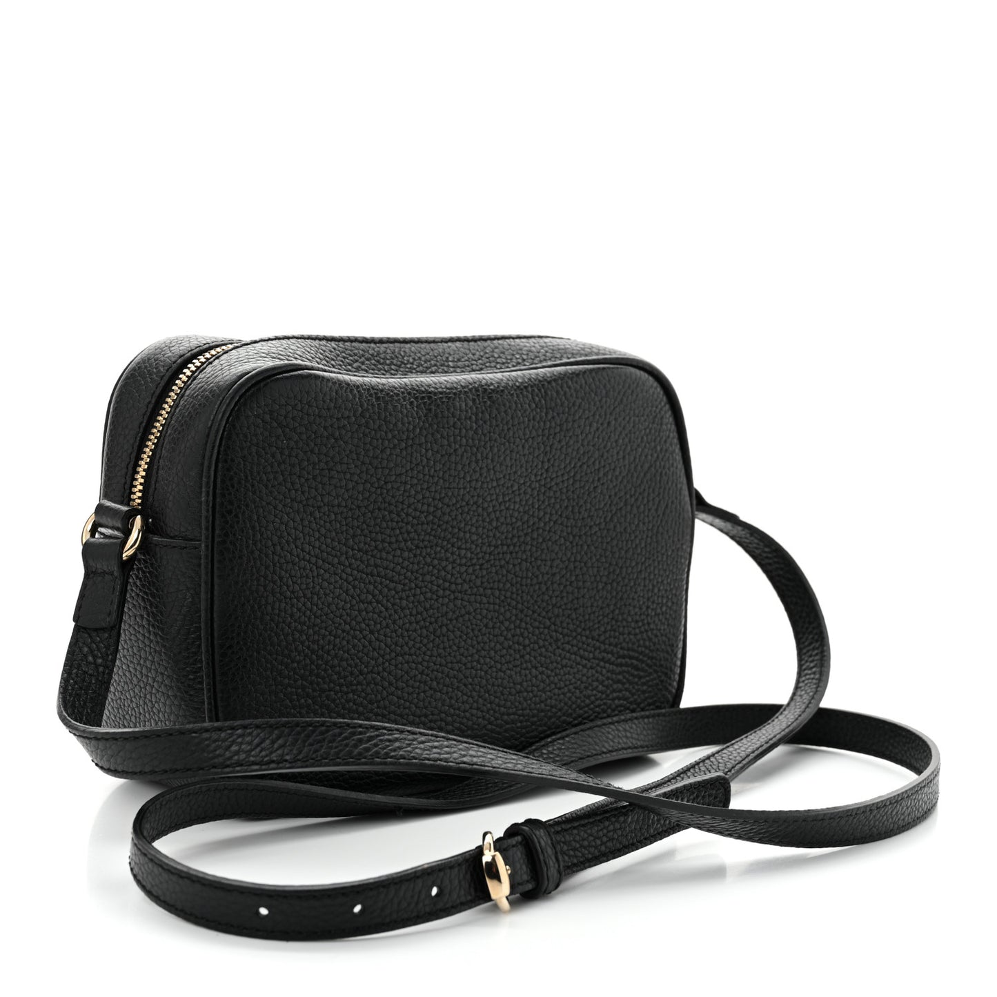 Pebbled Calfskin Small Soho Disco Bag Black