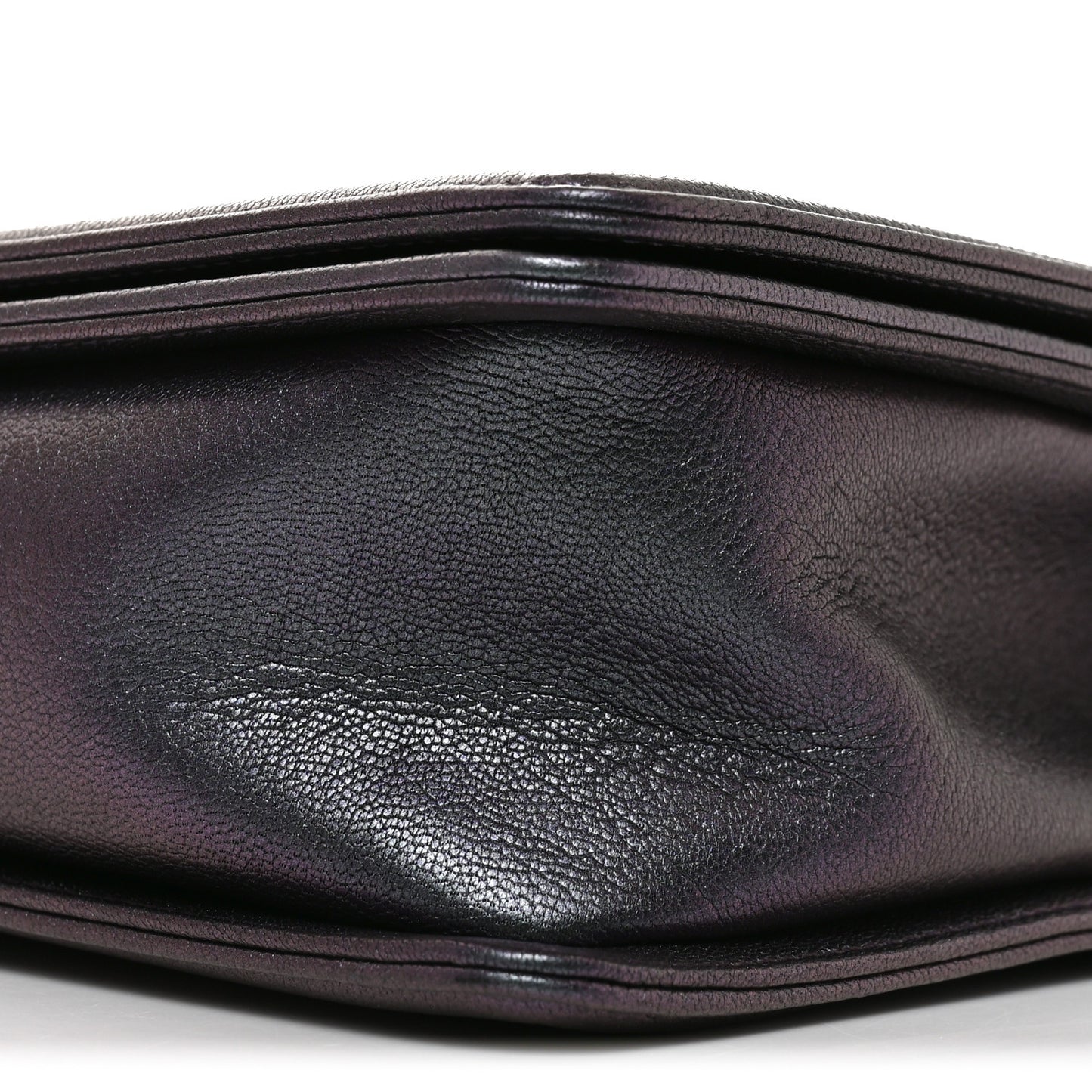 Iridescent Goatskin Quilted New Medium Boy Flap Purple