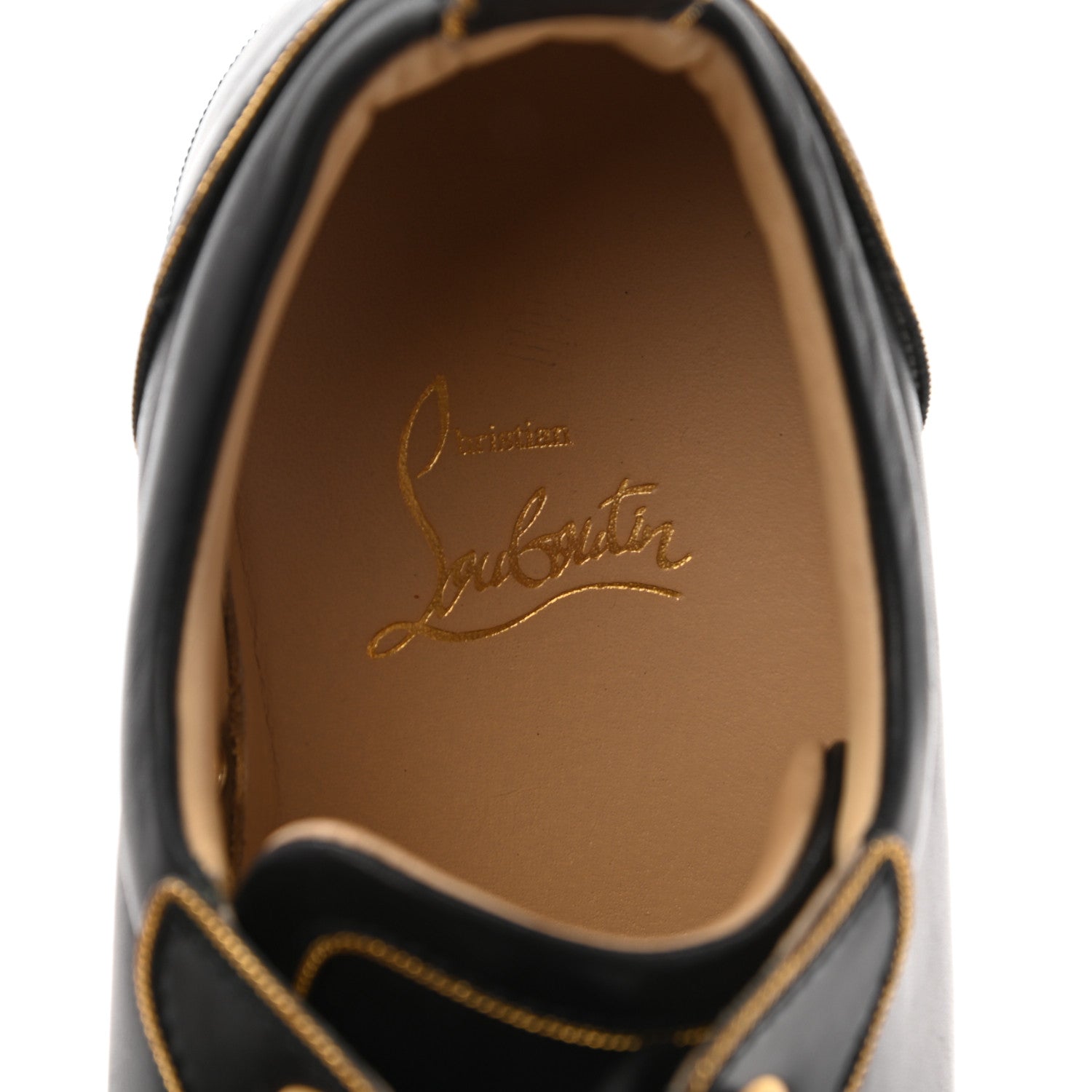 Christian Louboutin Nappa Spikes Womens Vieira Flat Sneakers 36 Black Gold 7 of 9