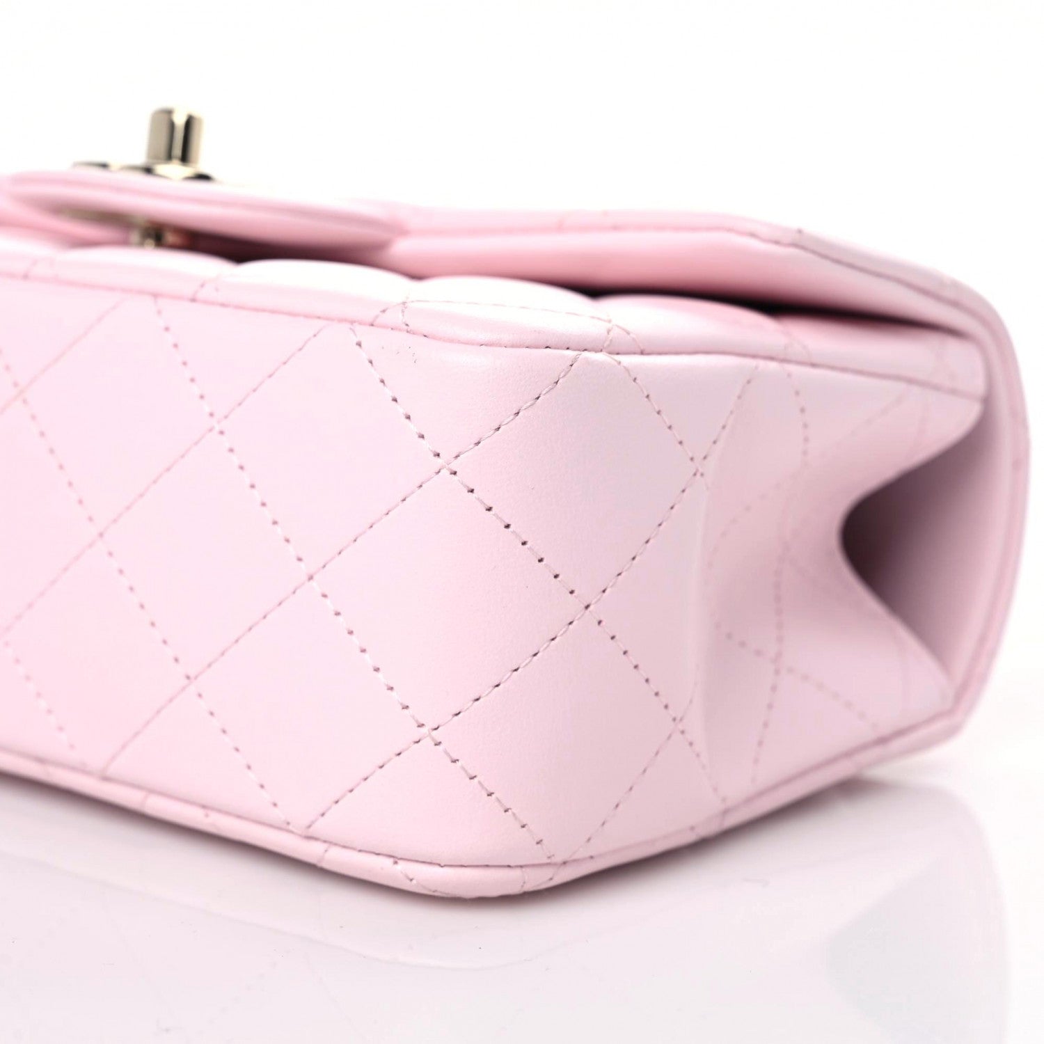 Chanel Lambskin Quilted Mini Top Handle Rectangular Flap Light Pink 9 of 10