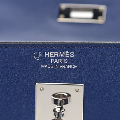 Hermes Swift Horseshoe Kelly Retourne 35 Bleu Electrique 6 of 13
