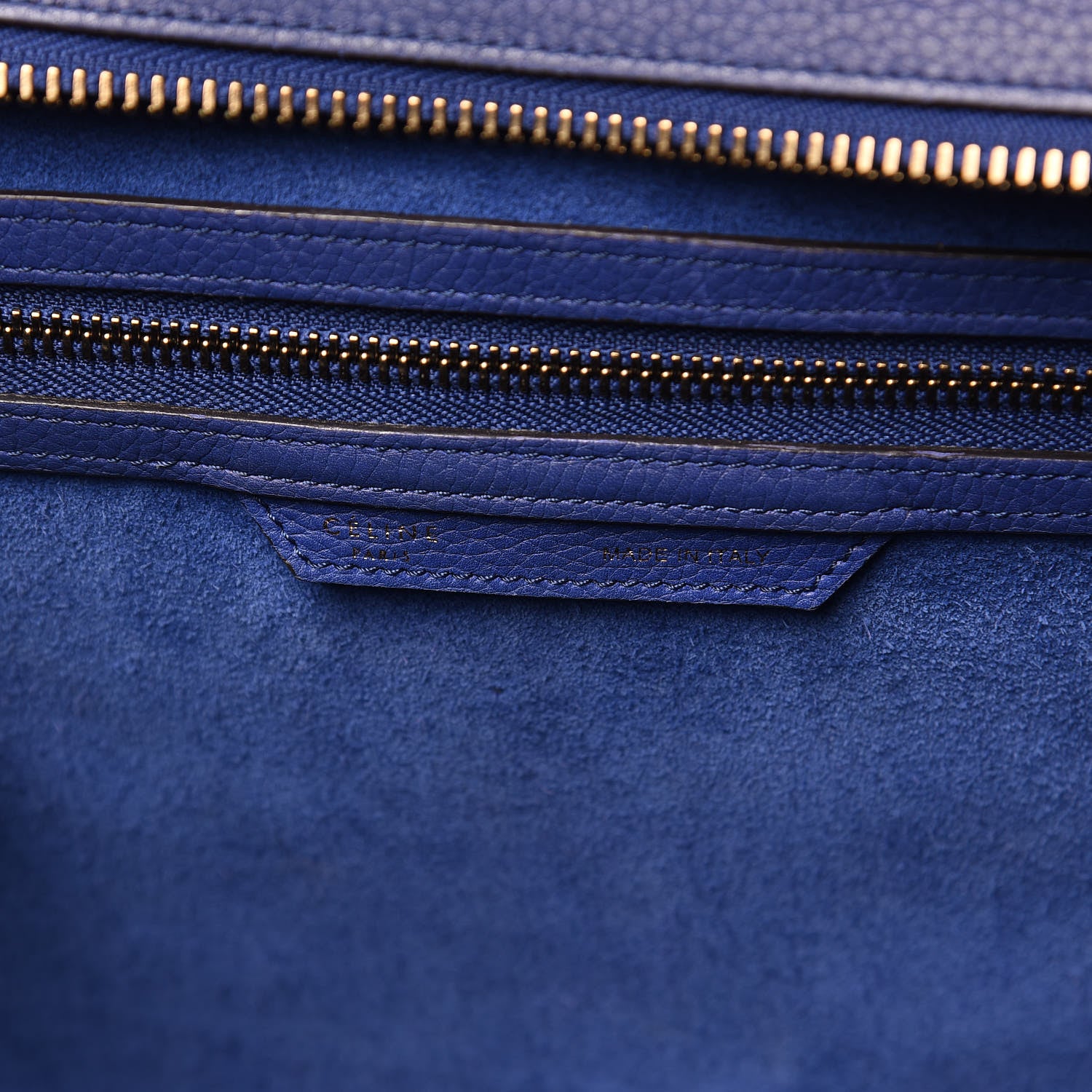 Celine Drummed Calfskin Mini Luggage Indigo 6 of 21