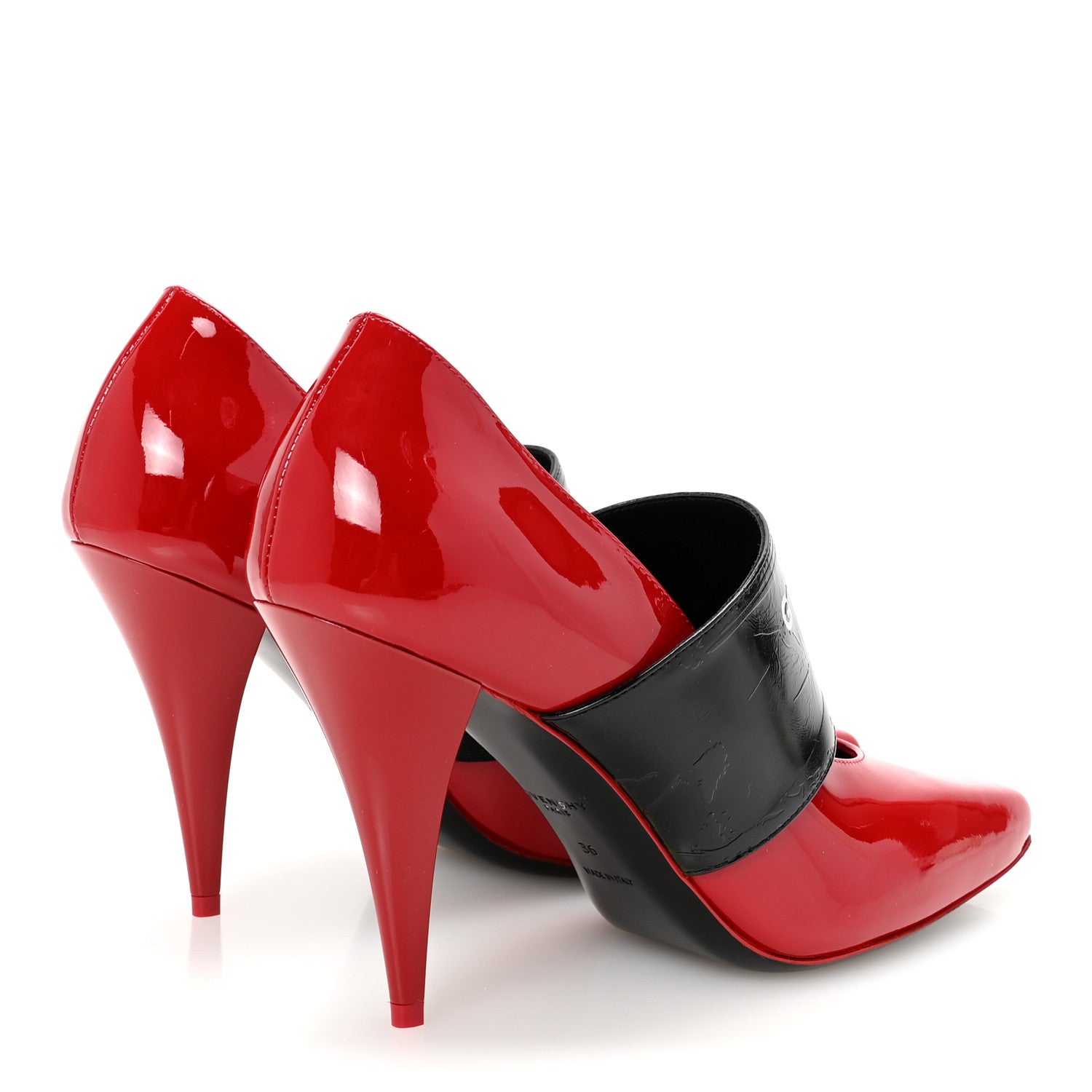 Givenchy Patent Calfskin Square Pump 36 Deep Red 5 of 10