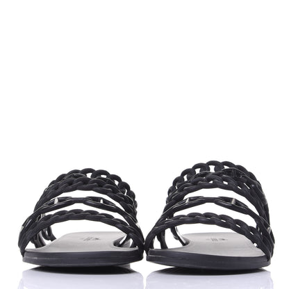 Hermes Rubber Chaine d'Ancre Nude Sandals 37 Black 2 of 10
