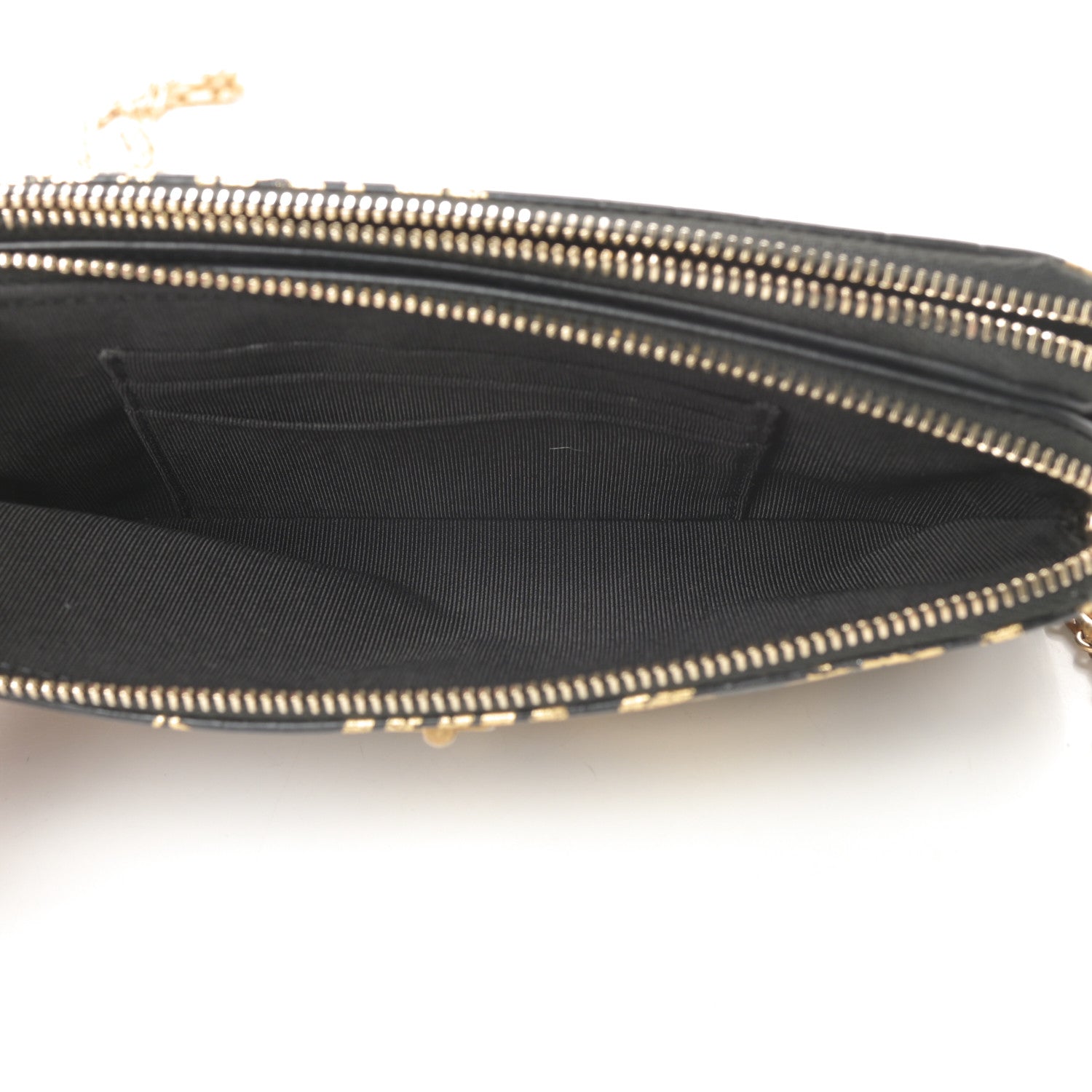 Chanel Calfskin Crocodile Embossed Graffiti 2.55 Cocodile Reissue Clutch With Chain Black Gold 7 of 14