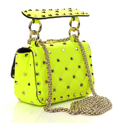 Valentino Garavani Calfskin Micro Rockstud Spike Shoulder Bag Lime 3 of 9