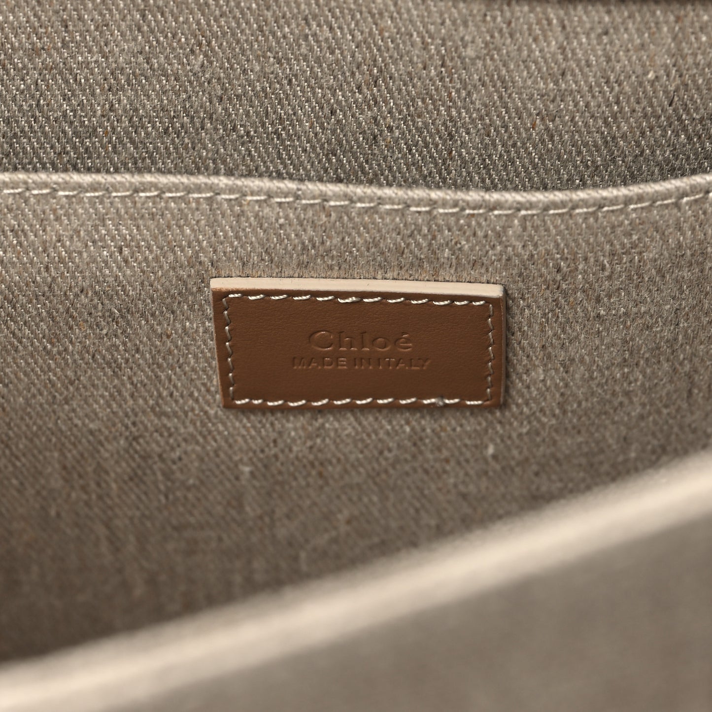 Linen Calfskin Medium Woody Ribbon Tote Blushy Beige