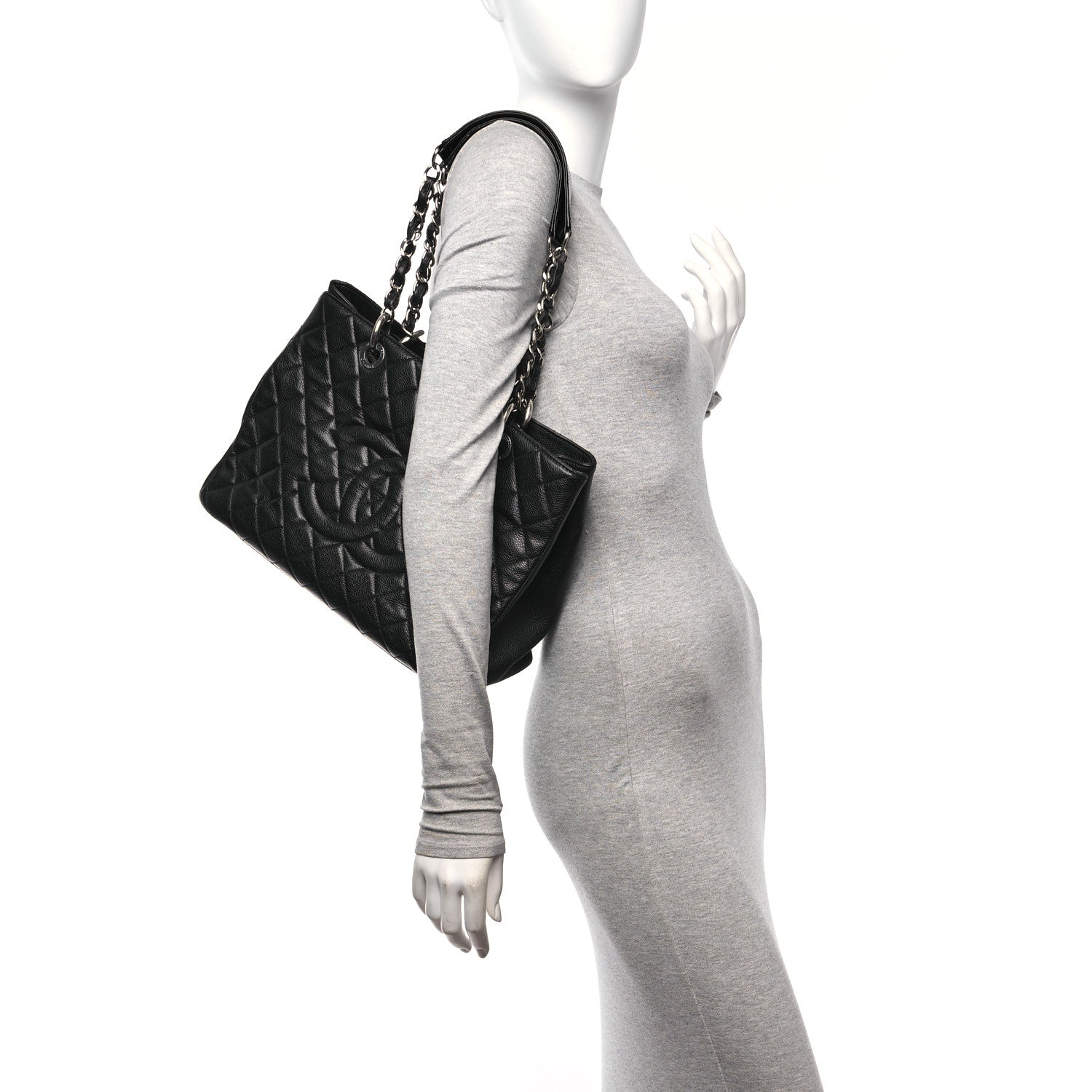 Chanel Caviar Quilted Grand Shopping Tote GST Black 3 of 12