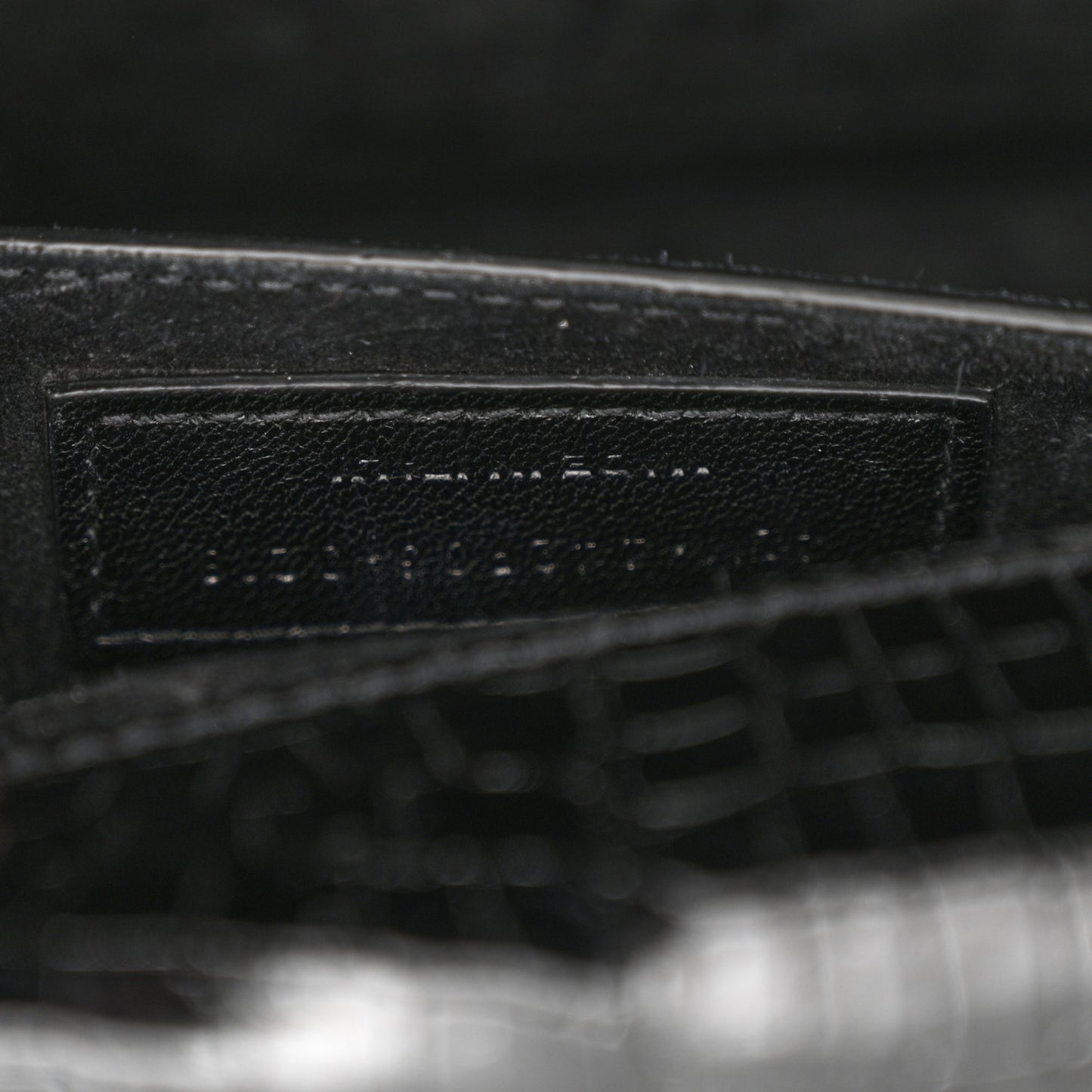 Calfskin Crocodile Embossed Medium Monogram Sunset Black