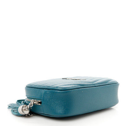 Saint Laurent Grain De Poudre Matelasse Monogram Mini Lou Camera Bag Petrol Green 4 of 11