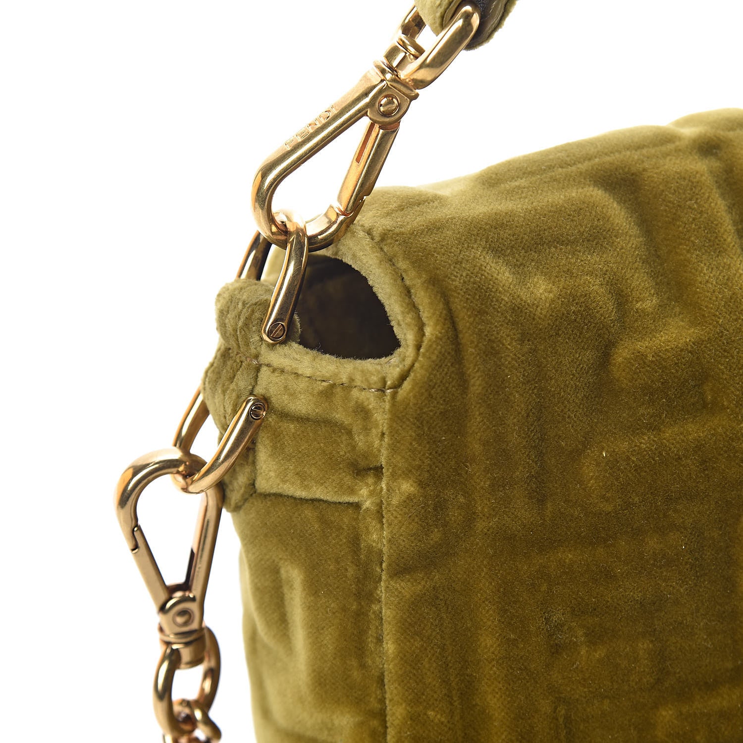 Fendi Velvet FF Embossed Baguette Camaleonte 15 of 18