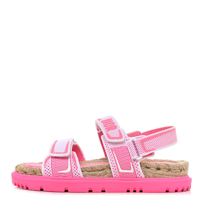 Christian Dior Technical Knit Jute Dioract 10mm Sandals 37 White Fuchsia 1 of 12
