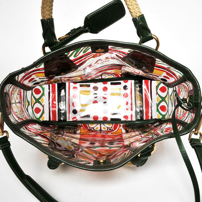 Prada Plexiglass Printed Shopping Tote Larice 6 of 10
