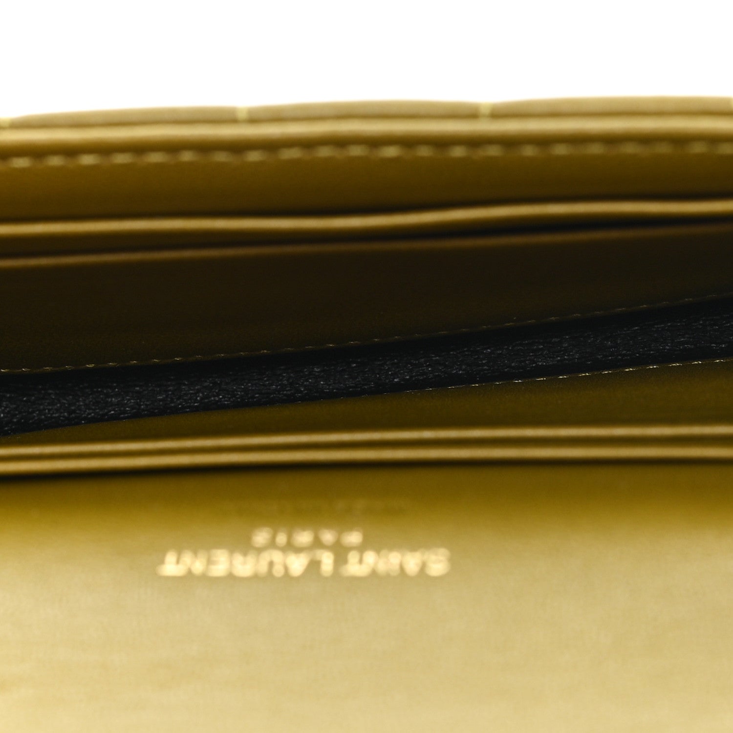 Saint Laurent Lambskin Carre Quilted Cassandre Small Envelope Wallet Olive Drab 5 of 7