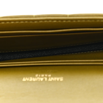Saint Laurent Lambskin Carre Quilted Cassandre Small Envelope Wallet Olive Drab 5 of 7