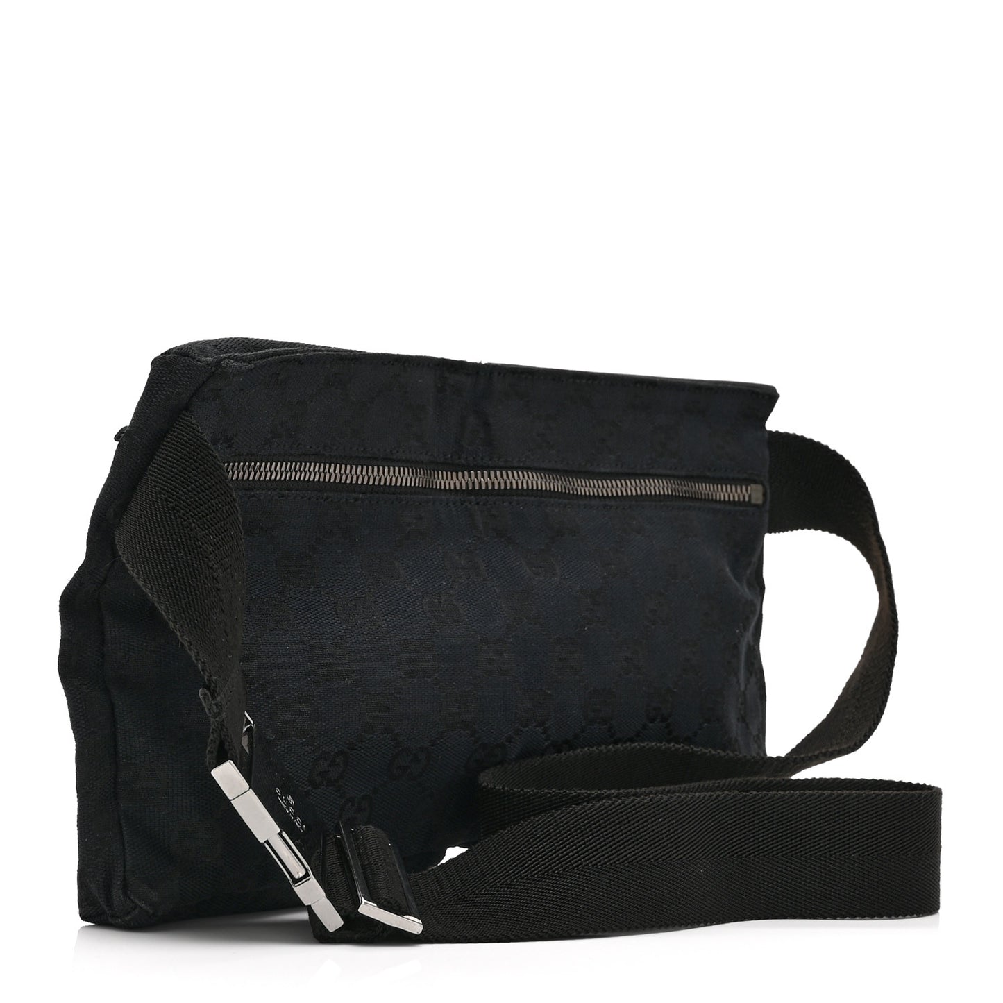 GG Monogram Double Pocket Belt Bag Black