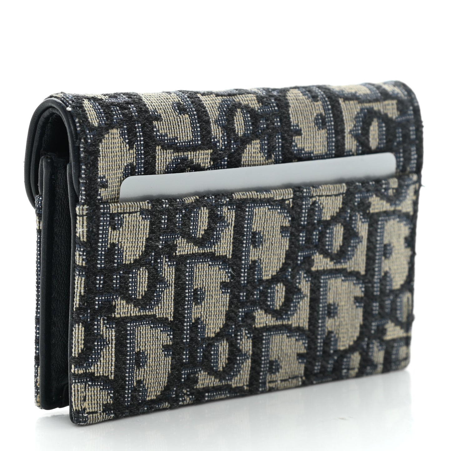 Oblique Saddle Card Holder Blue