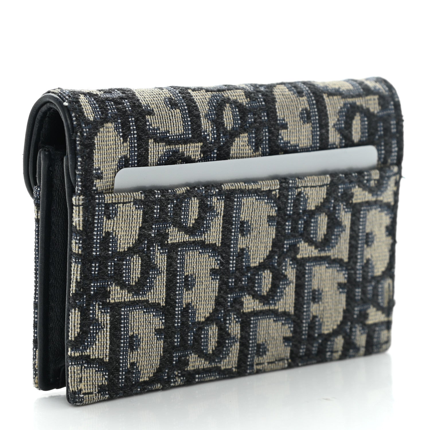 Christian Dior Oblique Saddle Card Holder Blue 3 of 8