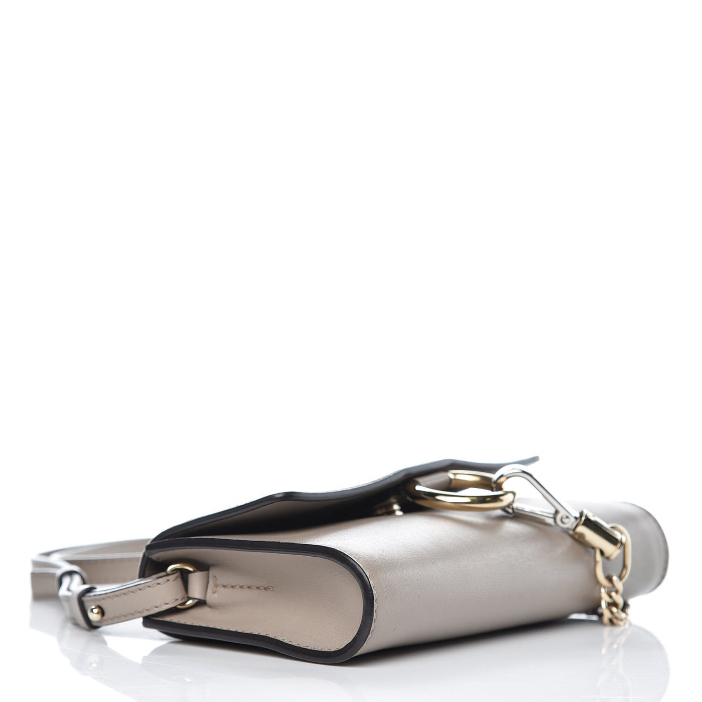 Suede Calfskin Mini Faye Shoulder Bag Motty Grey