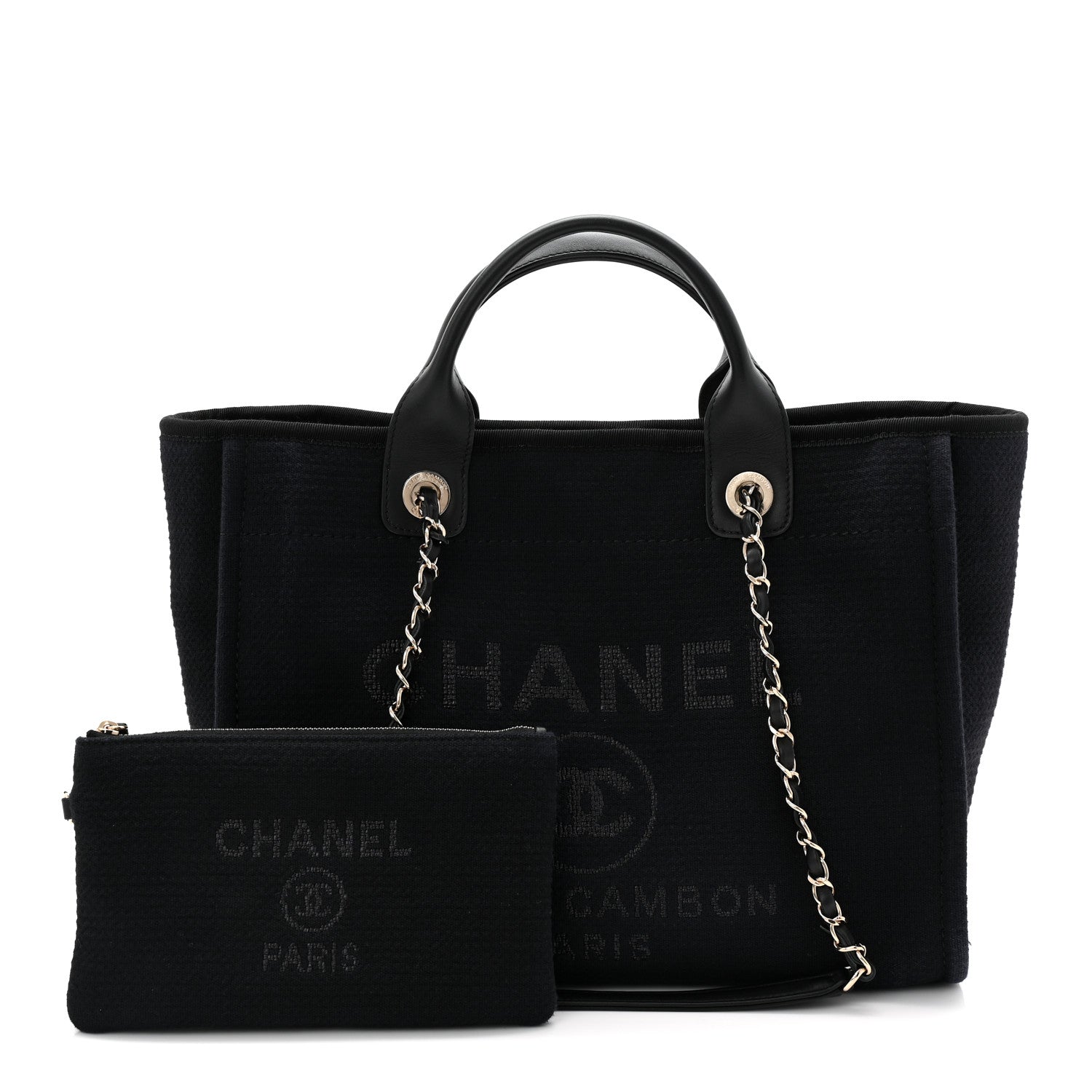 Chanel Mixed Fibers Small Deauville Tote Dark Blue 3 of 12
