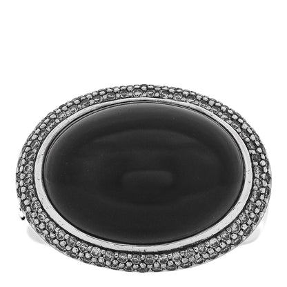 David Yurman Sterling Silver Diamond Black Onyx Signature Oval Ring 54 7 1 of 7