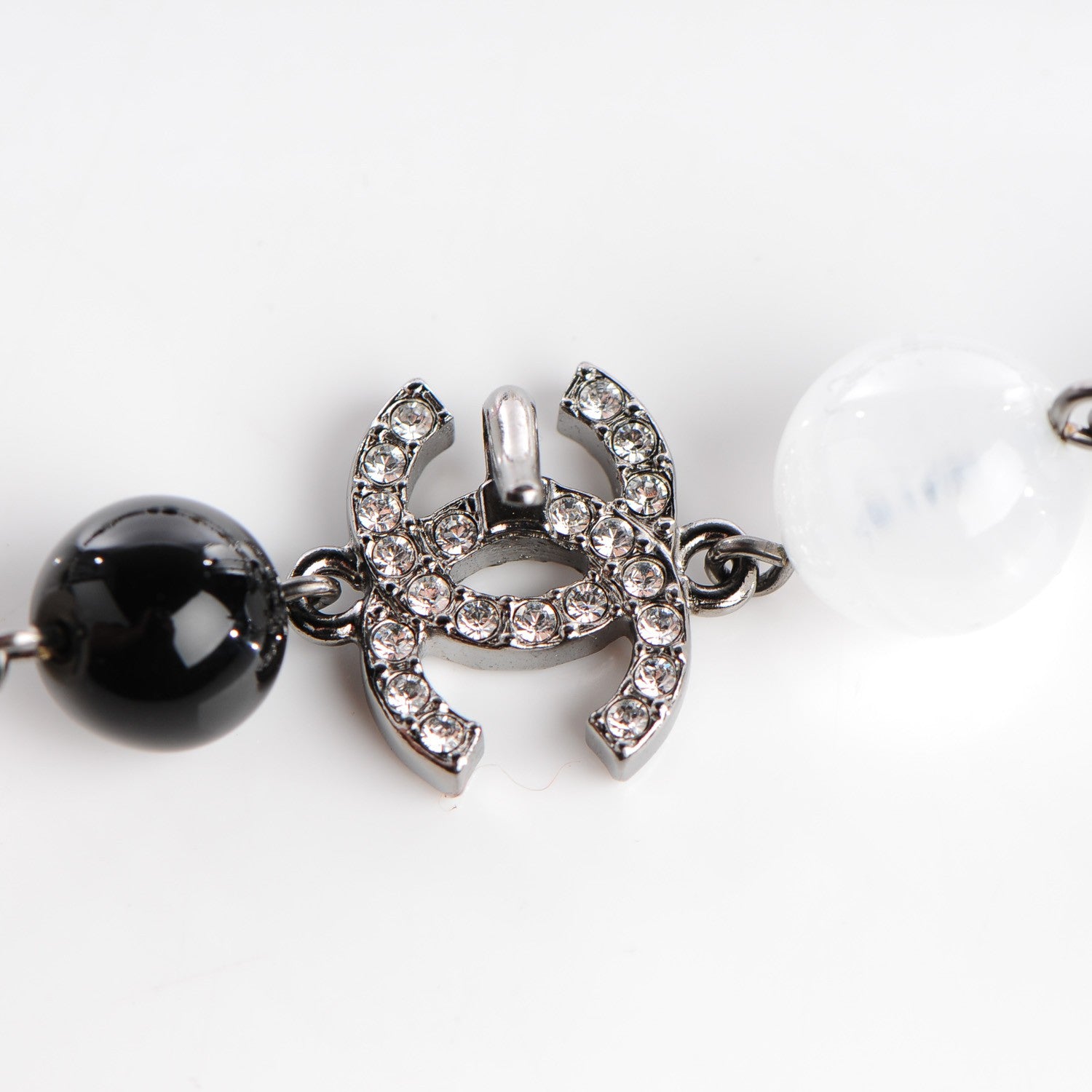 Chanel Pearl Crystal CC Beaded Long Necklace 6 of 7