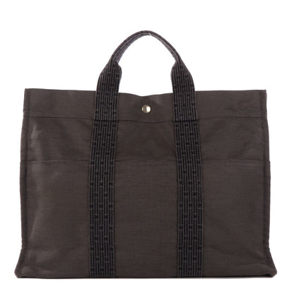 Hermes Canvas Herline MM Tote Grey 1 of 13
