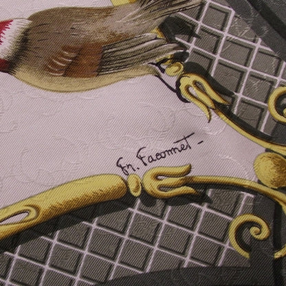 Hermes Silk Birds Scarf Gray 3 of 6