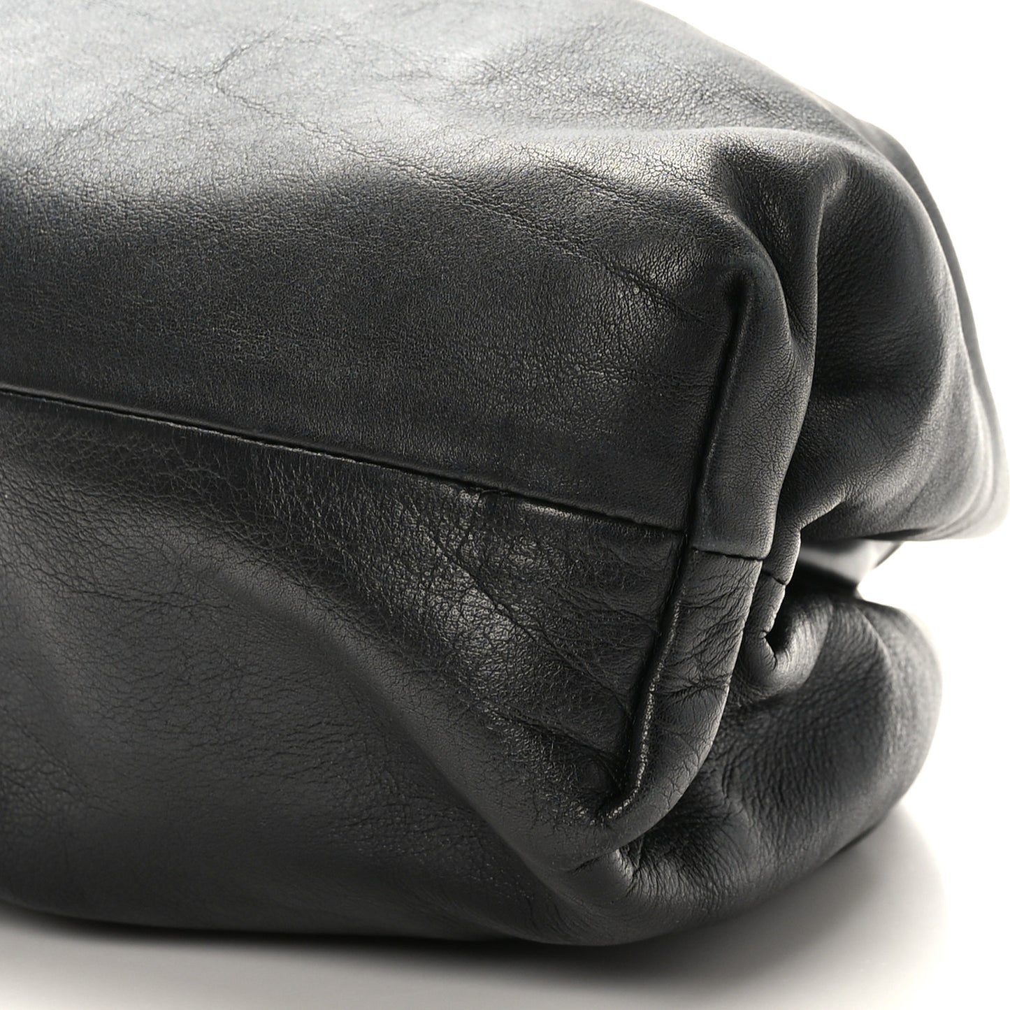 Smooth Butter Calf The Pouch Oversized Clutch Black