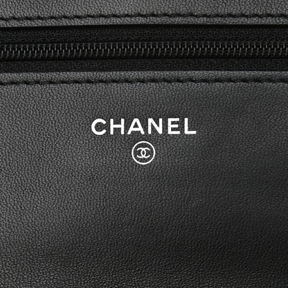 Chanel Lambskin Quilted Wallet On Chain WOC Black 6 of 9