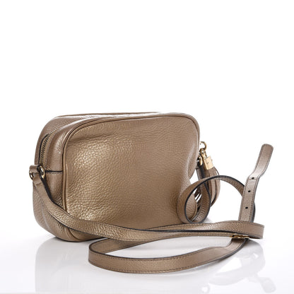 Gucci Metallic Pebbled Calfskin Small Soho Disco Bag Golden Beige 3 of 15
