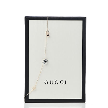 Gucci 18K Rose Gold Diamond Blue Sapphire Flower Pendant Necklace 6 of 6