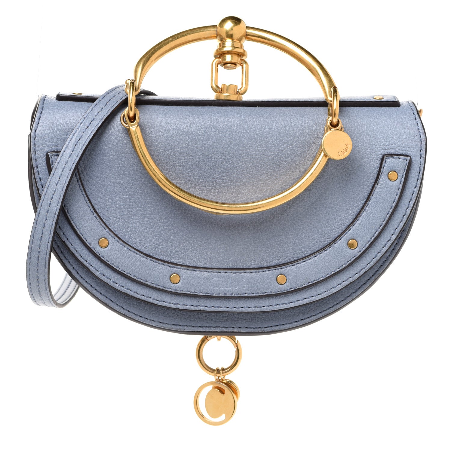 Chloe Calfskin Small Nile Bracelet Minaudiere Bag Washed Blue 1 of 12
