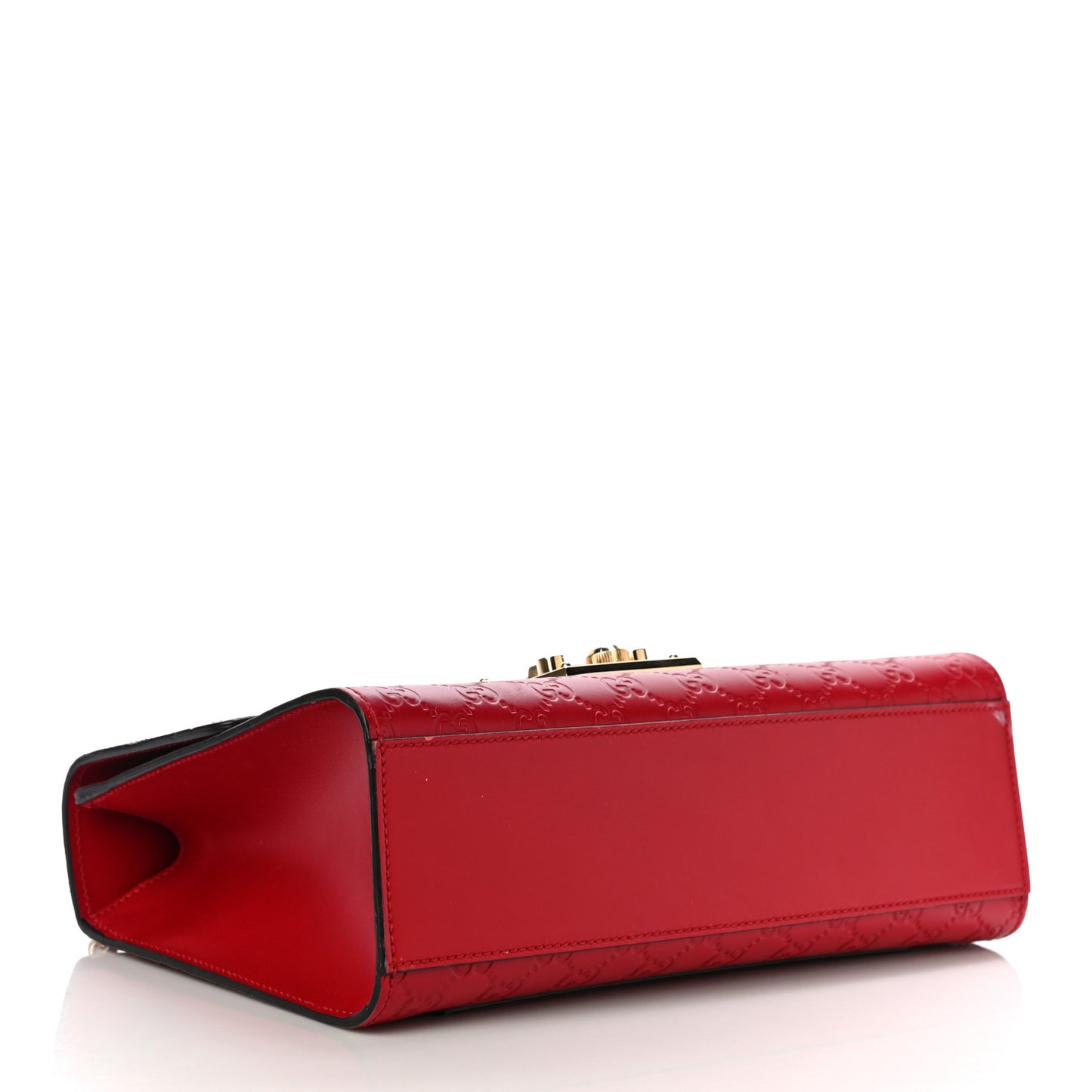 Guccissima Medium Padlock Shoulder Bag Hibiscus Red