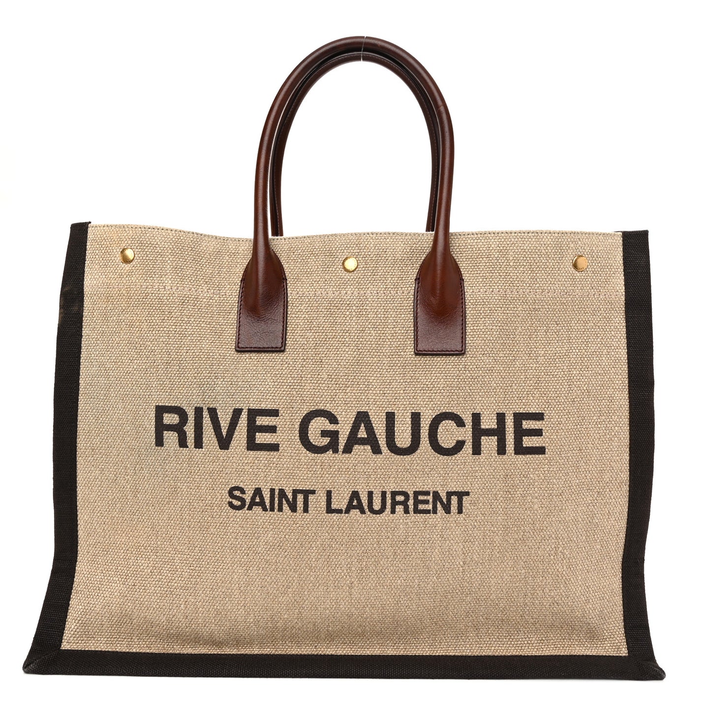 Linen Calfskin Rive Gauche Tote Natural