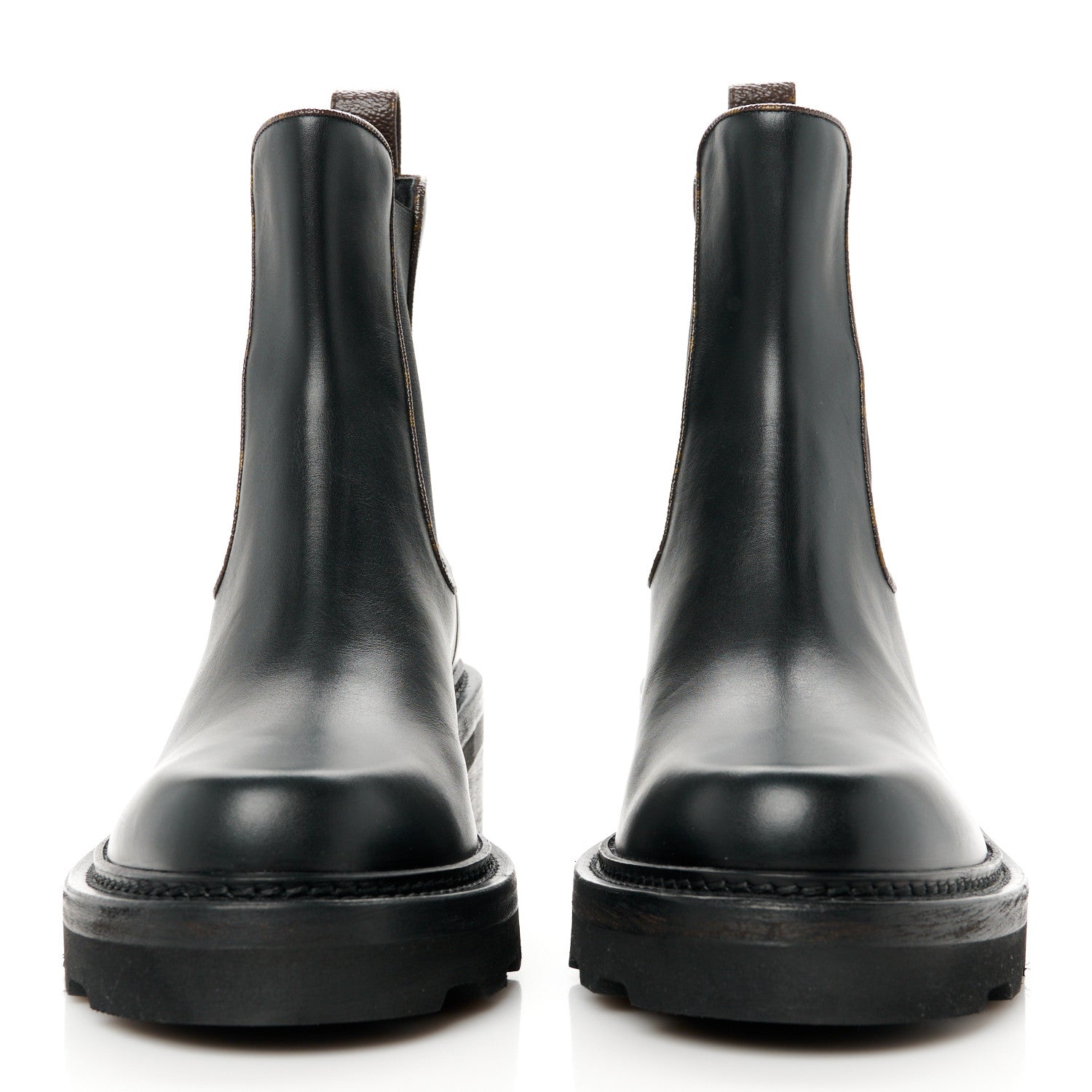 Louis Vuitton Calfskin Monogram Beaubourg Ankle Boots 40 Black 2 of 8