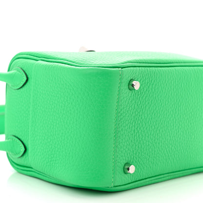 Hermes Taurillon Clemence Mini Lindy 20 Vert Comics 9 of 10